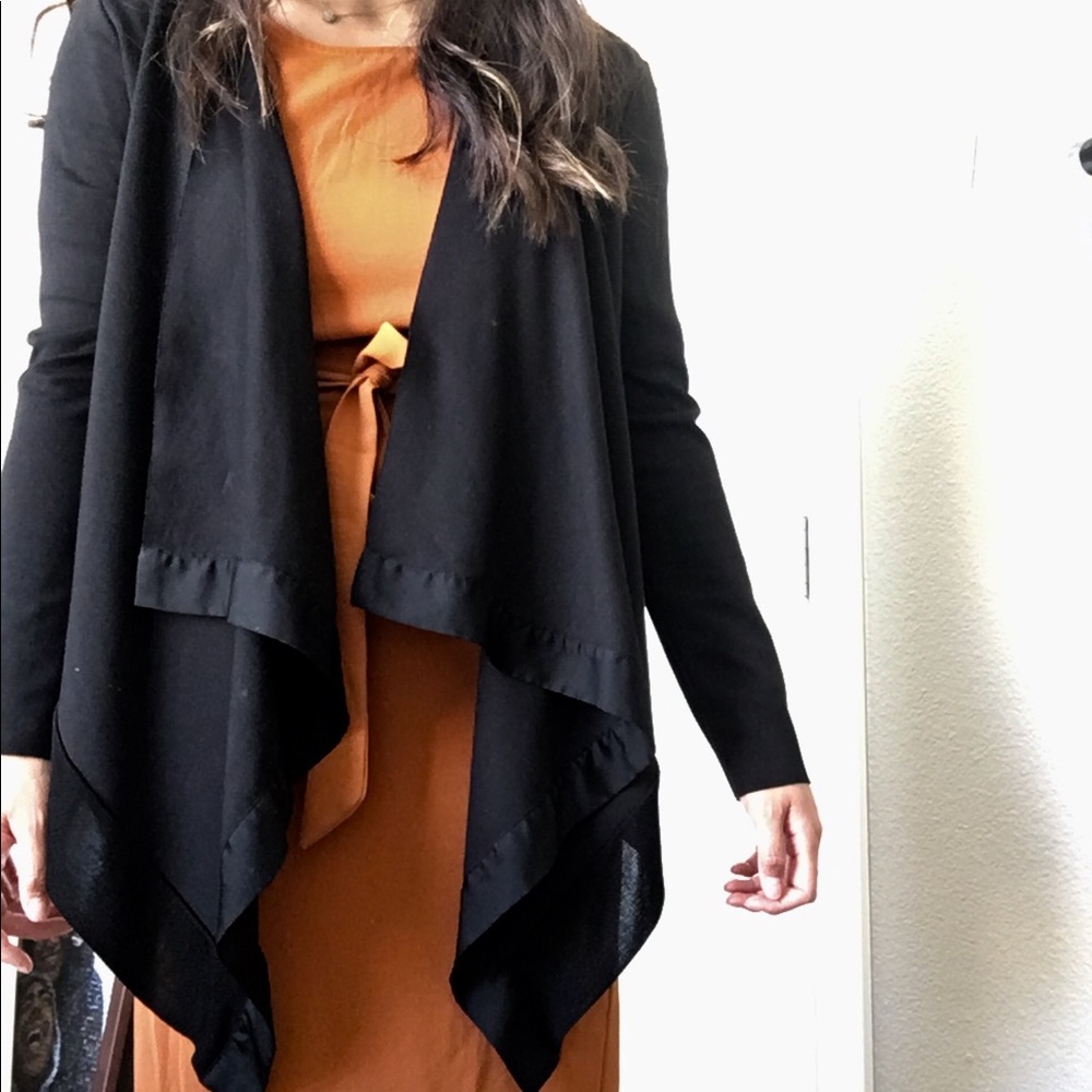 ZARA collection black cascading front sweater